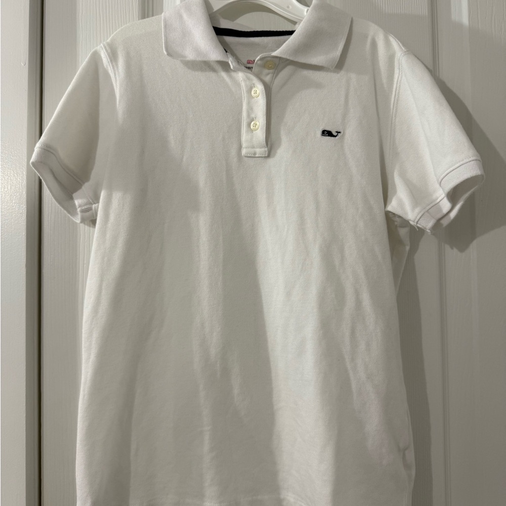 Vineyard Vines White Polo with Navy Accents